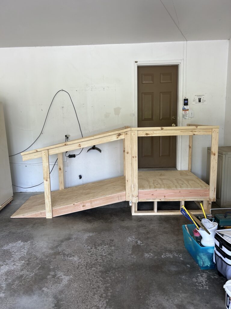 Garage to House Wood Ramp Installation in Savage — assisted living modifications